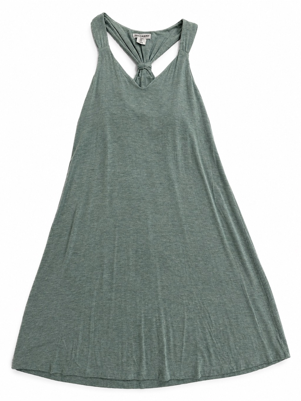 ARTISAN NY Sage Dress Knee Length Knot-Back Tank Dress V Neck